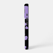 Coque iPhone 16 cœurs orange et violet à pois (Côté gauche)