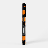 Coque iPhone 16 cœurs orange et violet à pois (Côté droit)