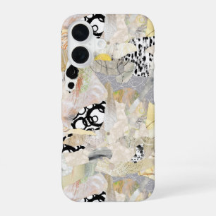 Coque iPhone 16 Collage Abstrait Élégant Neutre Design