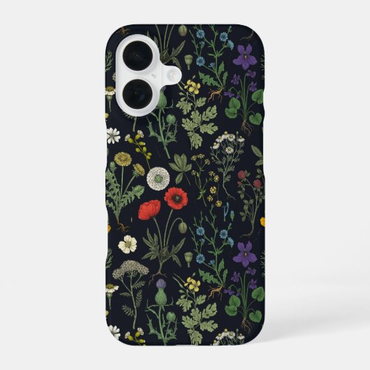 Coque iPhone 16 Collage de fleurs sauvages (Verso)