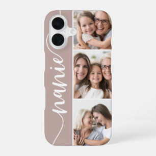 Coque iPhone 16 Collage de photos de grand-mère Nanie Script