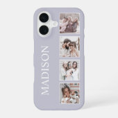 Coque iPhone 16 Collage de photos personnalisé lavande (Verso)