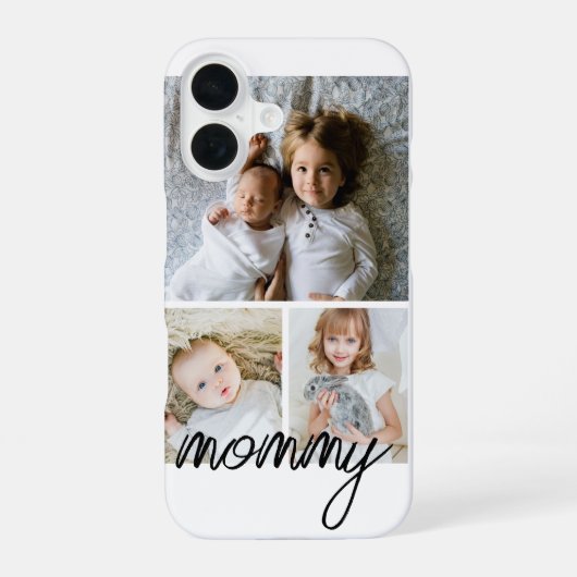 Coque iPhone 16 Collage photo et texte personnalisé (Verso)