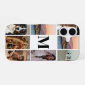 Coque iPhone 16 Collage photo moderne Monogrammé  (Verso Horizontal)