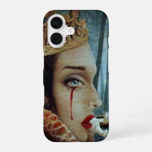 Coque iPhone 16 Collage surréaliste gothique unique Reine de Cœur