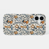 Coque iPhone 16 Collection d'outils DIY Doodle Art (Verso Horizontal)