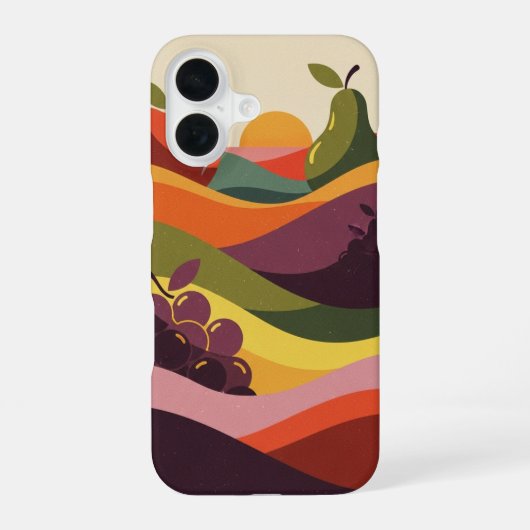 Coque iPhone 16 Collines de fruits vintage (Verso)