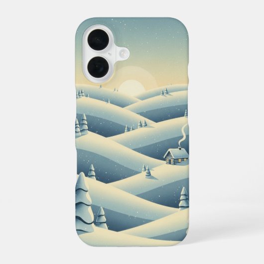 Coque iPhone 16 Collines silencieuses d'hiver (Verso)