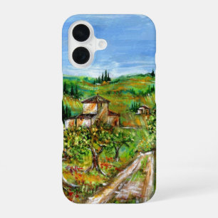 COQUE iPhone 16 COLLINES VERTES ET OLIVIERS DANS LE PAYSAGE TOSCAN