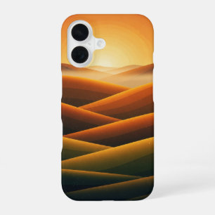 Coque iPhone 16 Collines vintage aux tons chauds