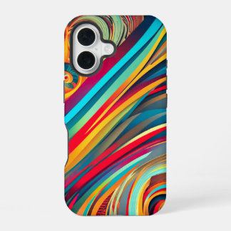 Coque iPhone 16 Color Wave Fusion – Modern Abstract Swirl Art