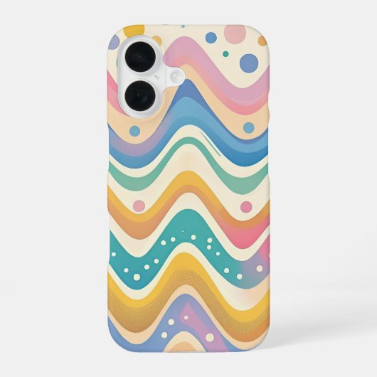 Coque iPhone 16 Coloré Wavy Chevron Zigzag (Verso)