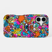 Coque iPhone 16 Colourful Cyberpunk Doodle Eye iPhone 16 case (Verso Horizontal)