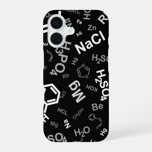 Coque iPhone 16 Composés chimiques éléments (Verso)