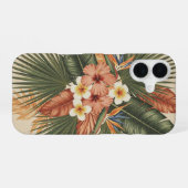 Coque iPhone 16 Composition botanique tropicale vintage (Verso Horizontal)