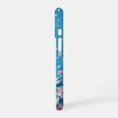 Coque iPhone 16 Composition florale avec fond à pois (Côté gauche)