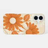 Coque iPhone 16 Composition rétro stylisée de pâquerettes (Verso Horizontal)