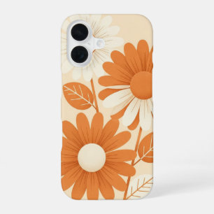 Coque iPhone 16 Composition rétro stylisée de pâquerettes