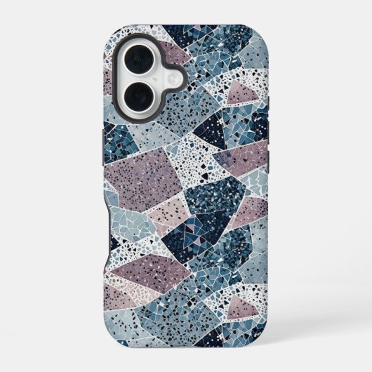 Coque iPhone 16 Conception abstraite en terrazzo (Verso)