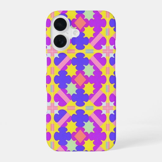 Coque iPhone 16 Conception Abstraite Géométrique Colorée (Verso)