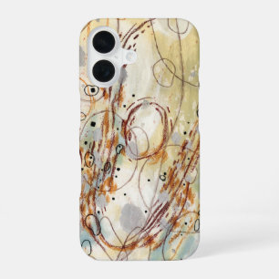 Coque iPhone 16 Conception Abstraite Ivoire Beige