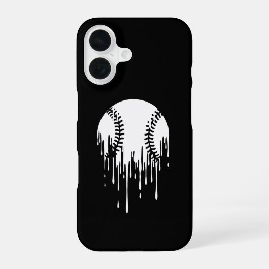 Coque iPhone 16 Conception de baseball qui dégouline pour les fans (Verso)