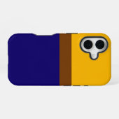 Coque iPhone 16 Conception de bloc couleur bleu jaune (Verso Horizontal)