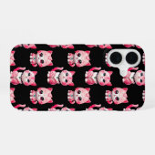 Coque iPhone 16 Conception de chats Kitty rose Kawaii (Verso Horizontal)