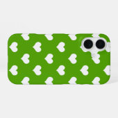 Coque iPhone 16 Conception de coeurs adorables verts blancs (Verso Horizontal)