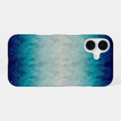 Coque iPhone 16 Conception de dégradé de bille bleue réfléchie (Verso Horizontal)