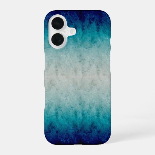 Coque iPhone 16 Conception de dégradé de bille bleue réfléchie (Verso)