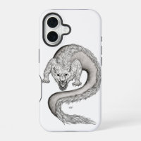Conception de dragon loup noir et blanc