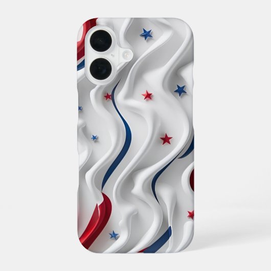 Coque iPhone 16 Conception de drapeau américain 3D (Verso)