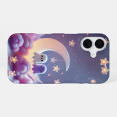 Coque iPhone 16 Conception de fantômes de couple sur la Lune (Verso Horizontal)
