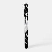 Coque iPhone 16 Conception de feuille noir blanc (Côté gauche)