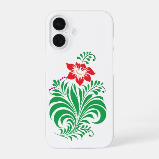 Coque iPhone 16 Conception de fleurs florales ornementales – Éléga (Verso)