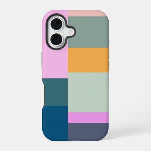 Coque iPhone 16 Conception de formes géométriques en patchwork col (Verso)
