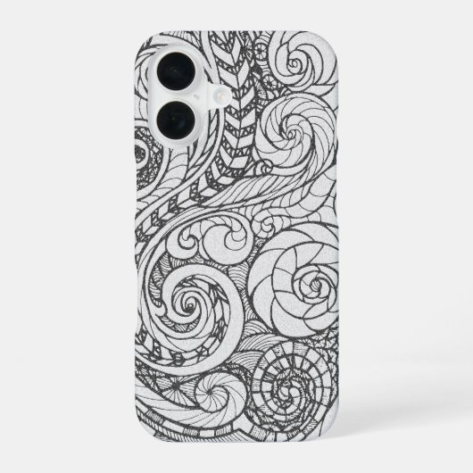Coque iPhone 16 Conception de gribouillis (Verso)