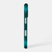 Coque iPhone 16 Conception de mandala à feuilles sarcelles sur fon (Côté droit)