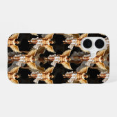 Coque iPhone 16 Conception de motif d'anges dorés célestes (Verso Horizontal)