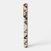 Coque iPhone 16 Conception de motif diamant aztéque marron+crème (Côté gauche)