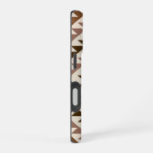 Coque iPhone 16 Conception de motif diamant aztéque marron+crème (Côté droit)