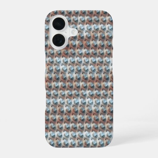 Coque iPhone 16 Conception de motif numérique abstrait moderne 124 (Verso)