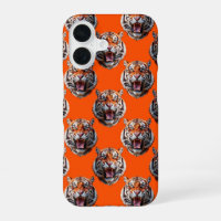 Conception de motif tête de tigre orange