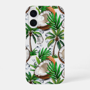 Coque iPhone 16 Conception de motif tropical de cocotier