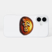 Coque iPhone 16 Conception de nom personnalisé Ava Retro Sunset Vi (Verso Horizontal)