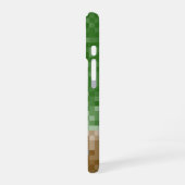 Coque iPhone 16 Conception de pixels verts et marron avec étui nom (Côté gauche)