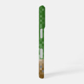 Coque iPhone 16 Conception de pixels verts et marron avec étui nom (Côté droit)