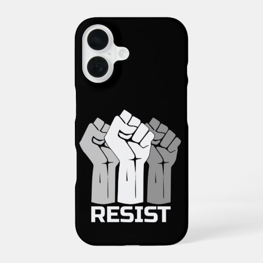 Coque iPhone 16 Conception de protestation de poings levés résista (Verso)