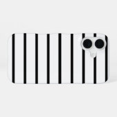 Coque iPhone 16 Conception de rayures blanches et noires (Verso Horizontal)